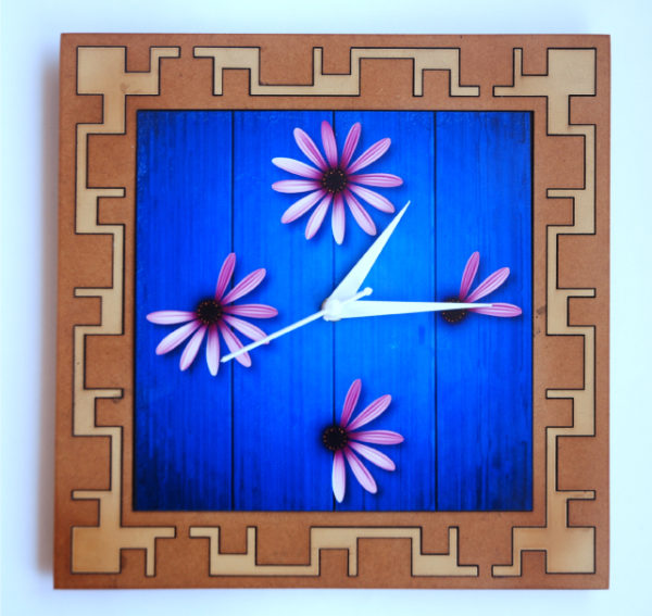Four Flowers Wall Clock